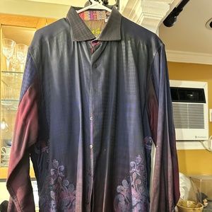 Robert Graham L/S Embroidered X-Large Limited Edition Plum